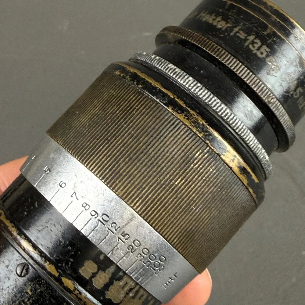 Ernst Leitz Wetzlar 1934 Hektor 13.5cm 135mm f4.5 Lens No 196367 Vintage Black